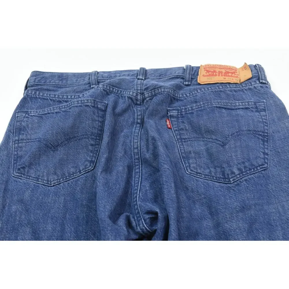Levis 501 Shrink to Fit White Oak Cone Denim Mens 34x29 Blue Button-Fly Original